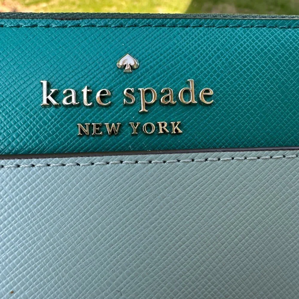 Kate Spade NY Staci Colorblock Large Continental Wallet Leather Frosted Spearmnt